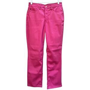 Judy Blue Bubble Gum Pink Faux Leather Pants Tummy Control Straight Women 11/30